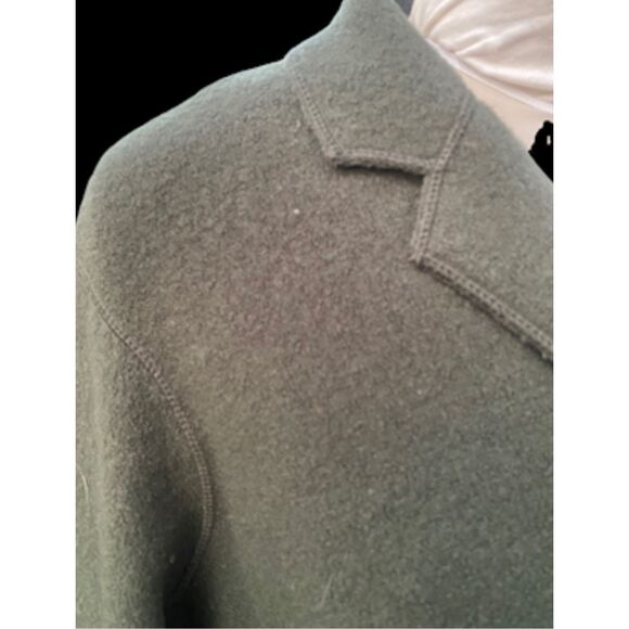 Evan Picone Wool Oversized Jacket/Heavy Cardigan Olive Green Plus Size - Picture 7 of 12